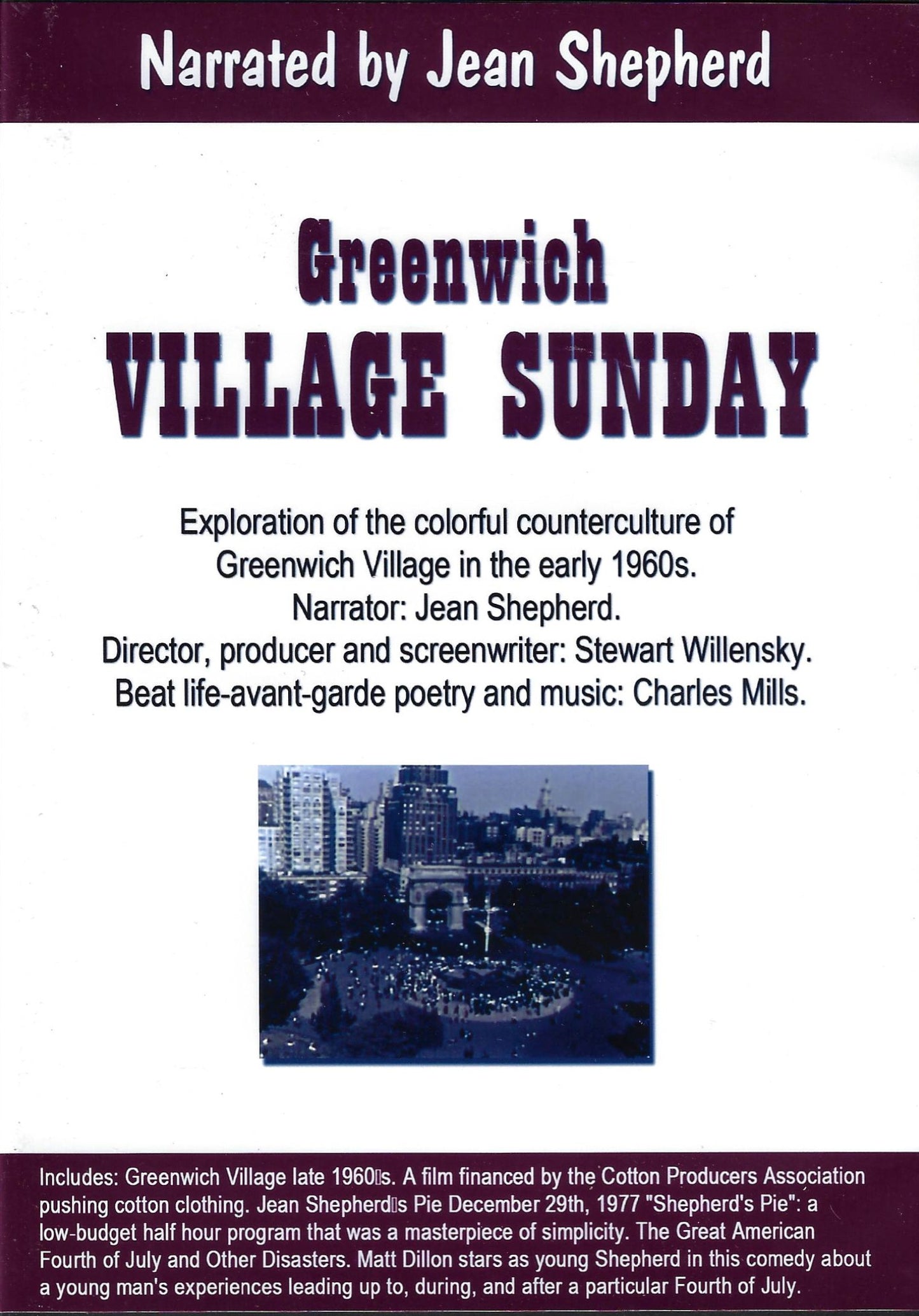 Greenwich Village Sunday. Narration by Jean Shepard (dvd)